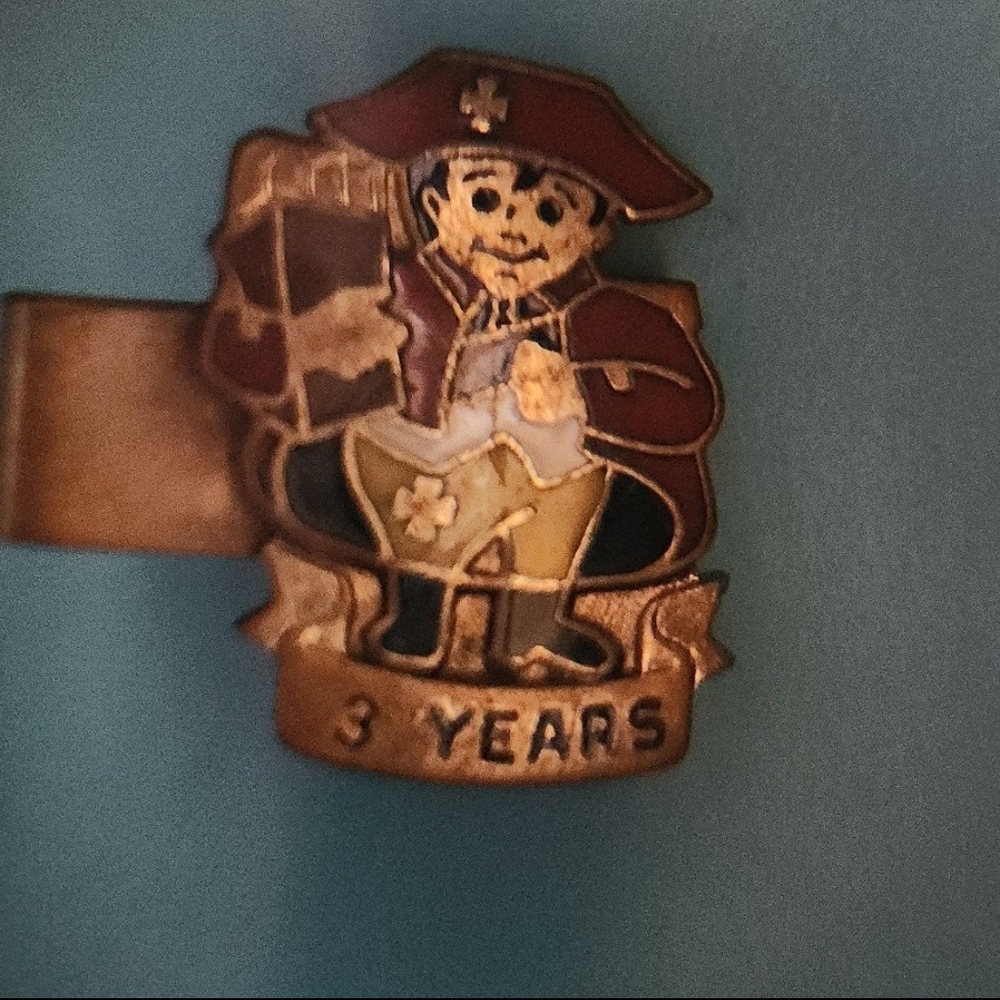 Vintage 3 Years Pin with Cartoon Character